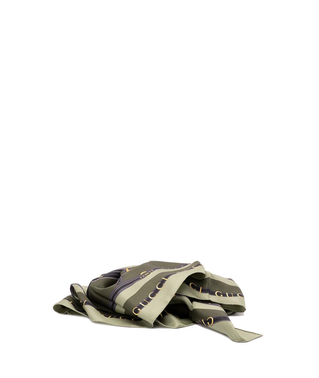 GUCCI Зеленый шелковый платок, фото 2