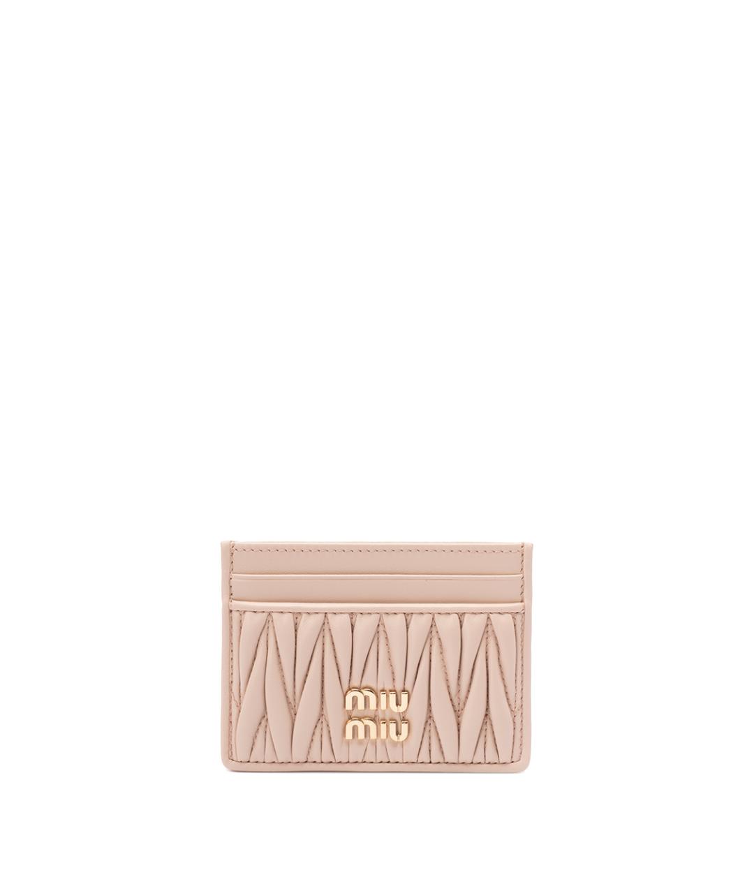 MIU MIU Розовый кожаный кардхолдер, фото 1