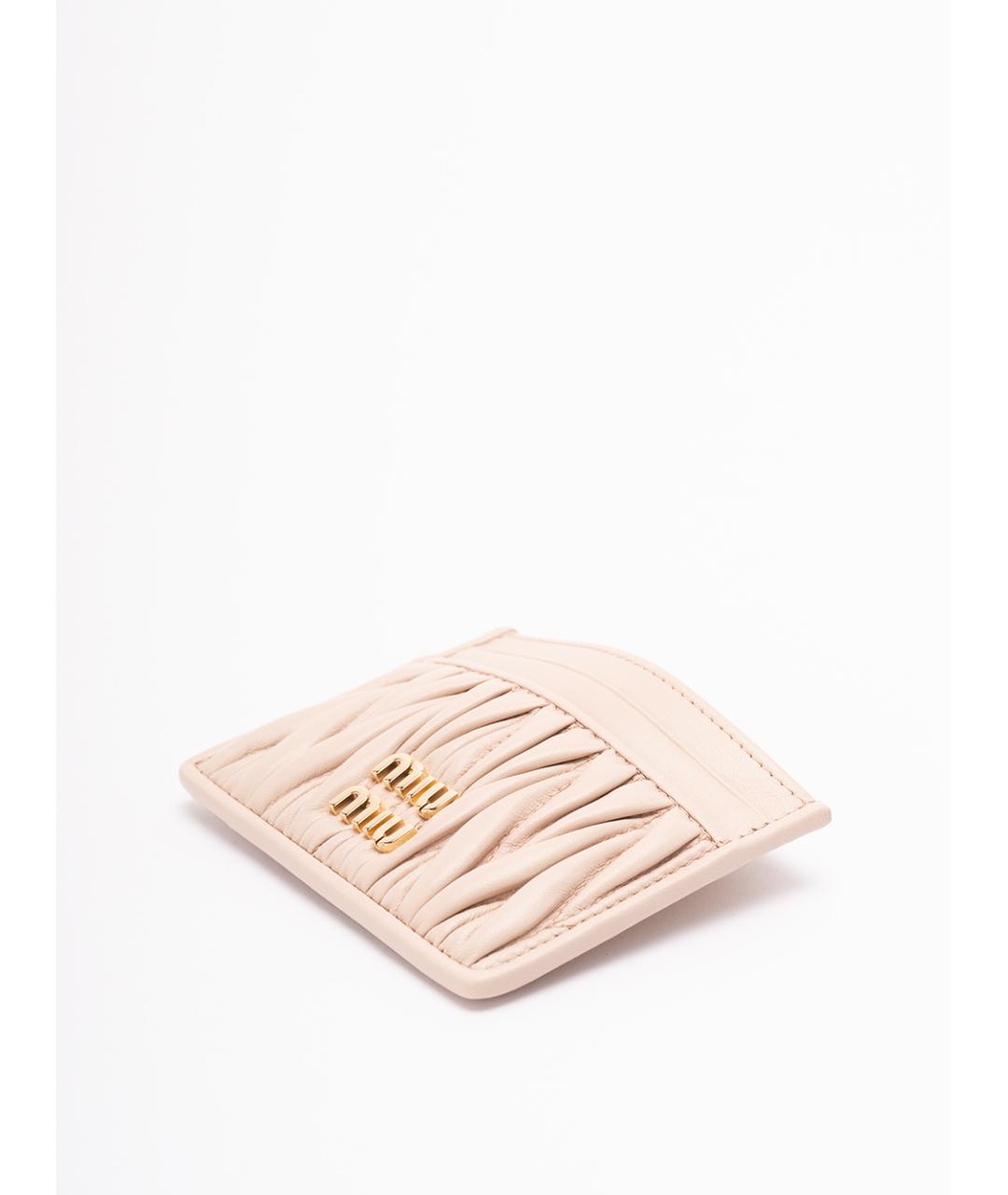 MIU MIU Розовый кожаный кардхолдер, фото 3