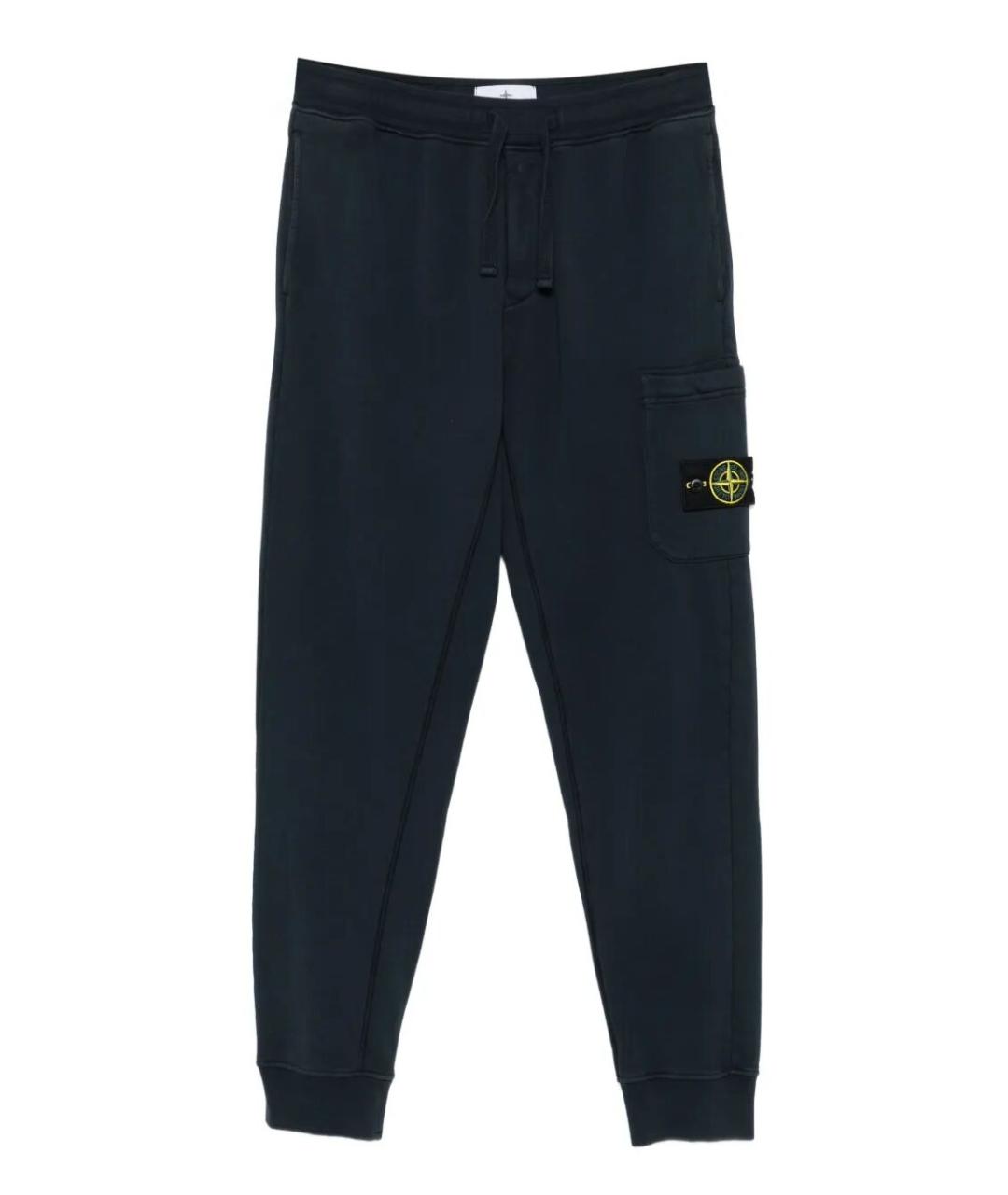 STONE ISLAND Синие хлопковые повседневные брюки, фото 1