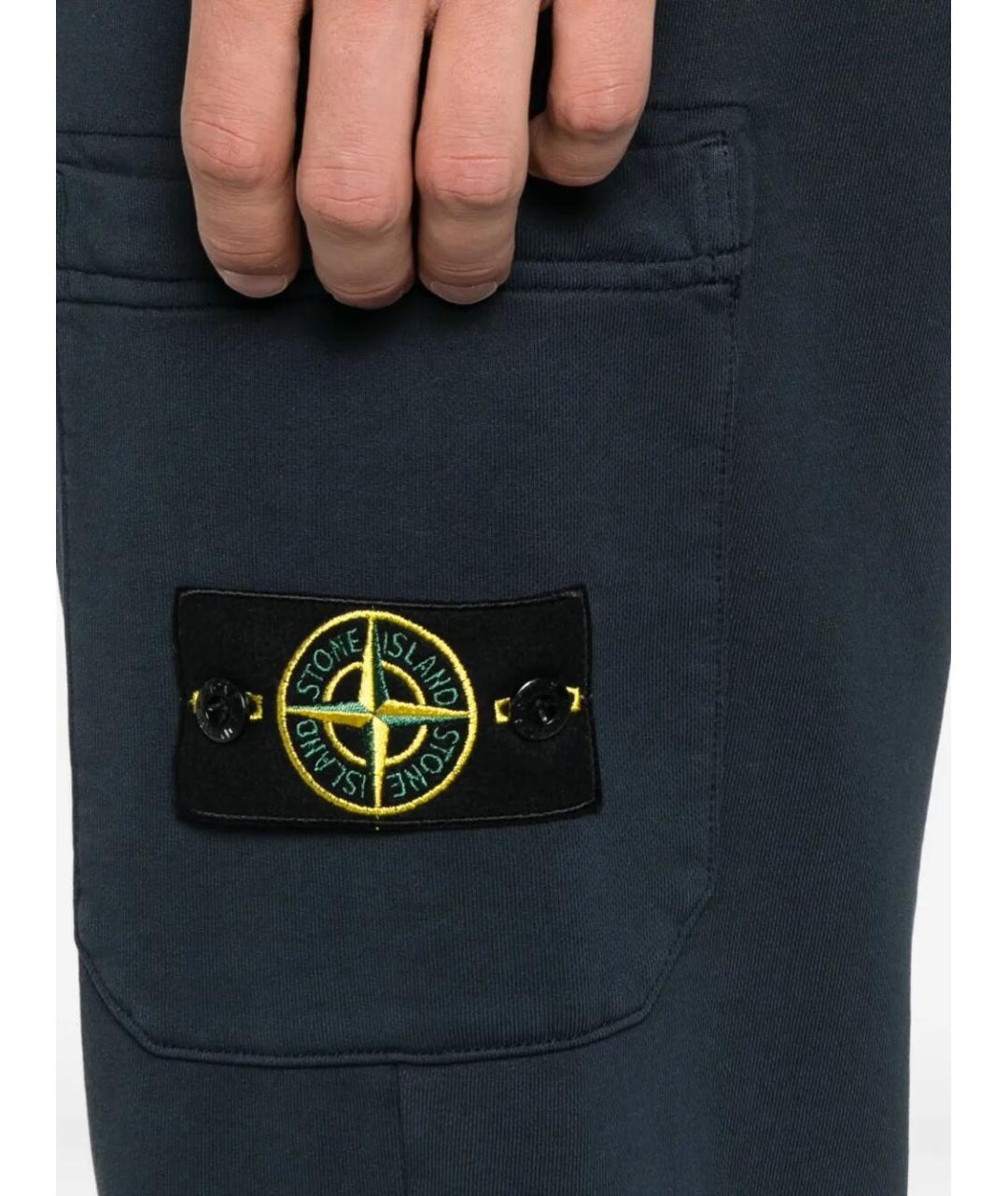STONE ISLAND Синие хлопковые повседневные брюки, фото 4