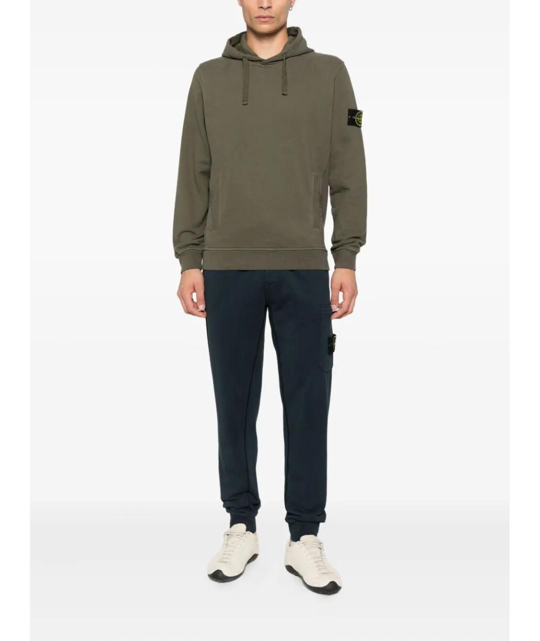 STONE ISLAND Синие хлопковые повседневные брюки, фото 2
