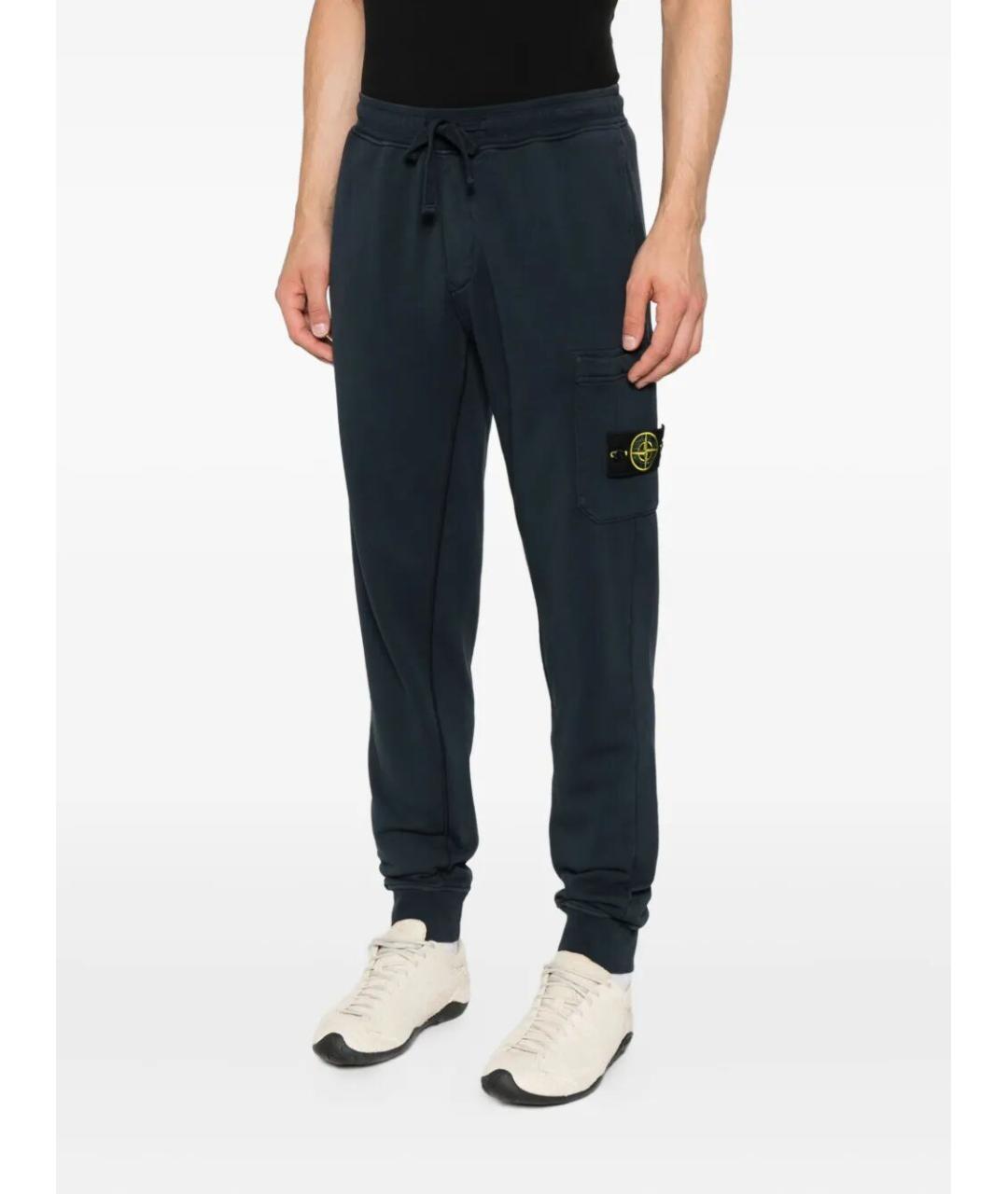 STONE ISLAND Синие хлопковые повседневные брюки, фото 3