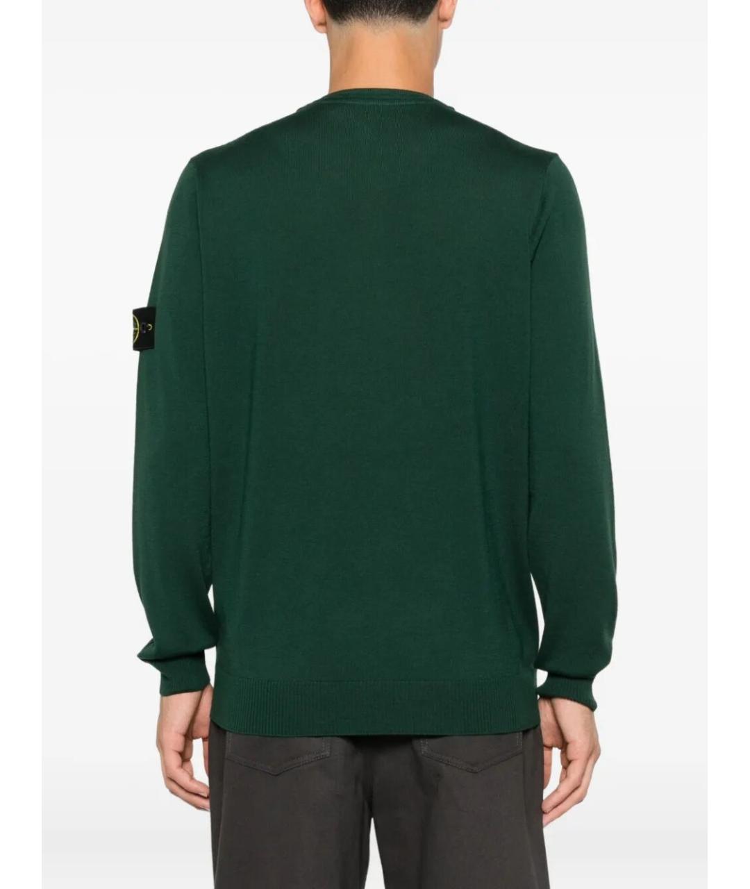STONE ISLAND Зеленый шерстяной джемпер / свитер, фото 4