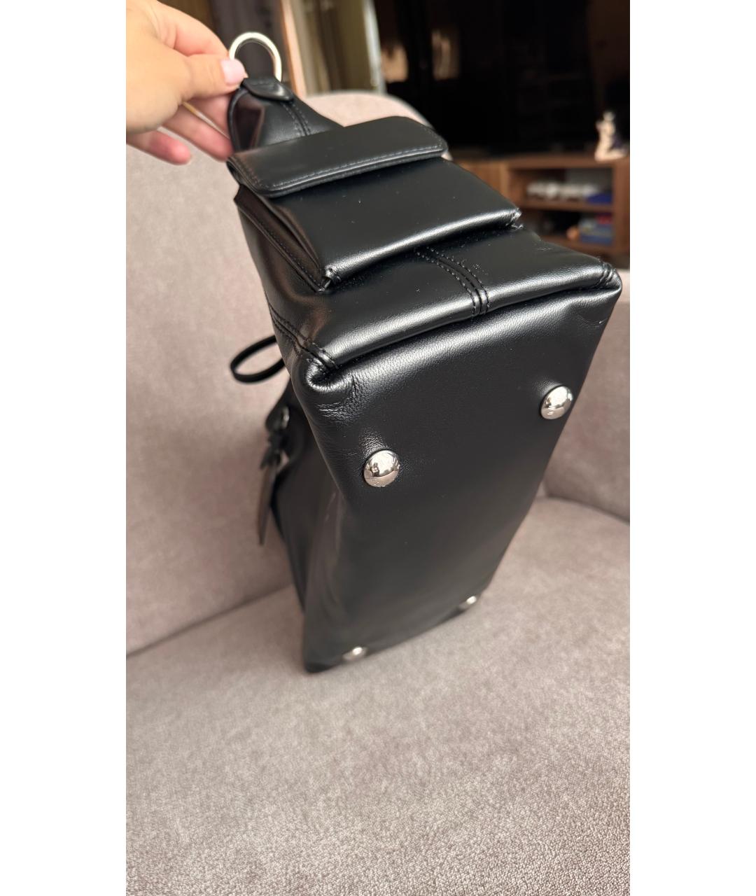 LOUIS VUITTON Черная кожаная сумка через плечо, фото 8