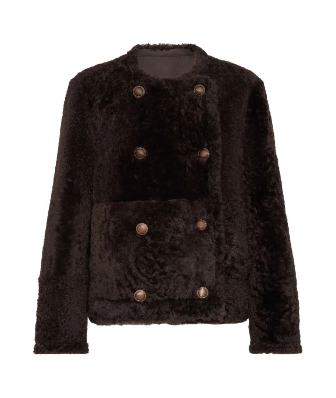 BRUNELLO CUCINELLI Коричневая шерстяная дубленка, фото 1