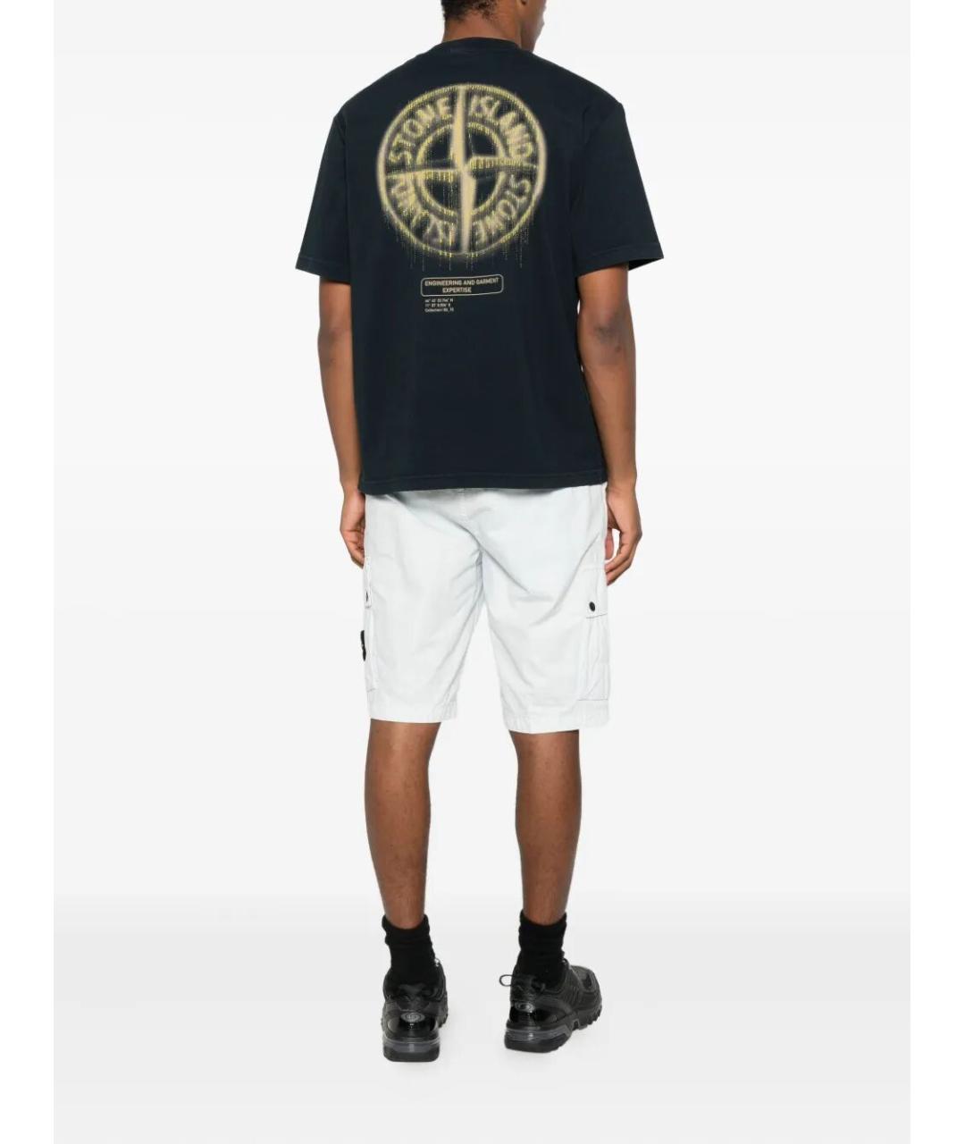 STONE ISLAND Синяя хлопковая футболка, фото 2