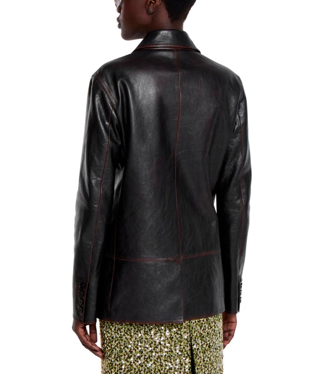 GUCCI Черная кожаная куртка, фото 3