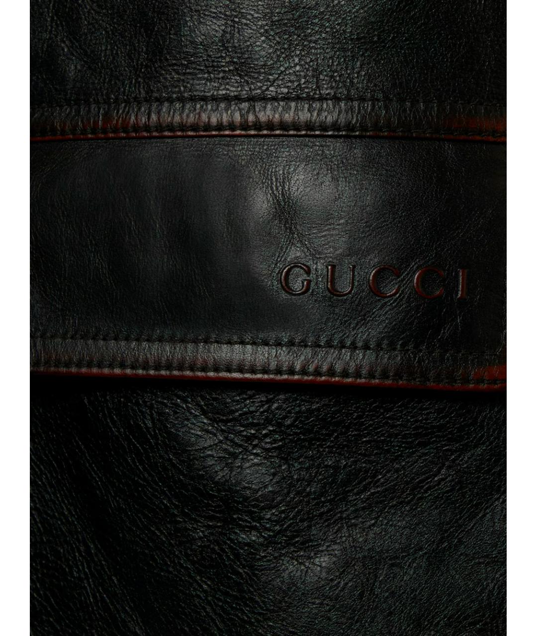 GUCCI Черная кожаная куртка, фото 5
