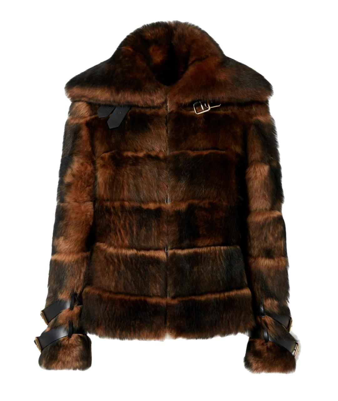 FENDI Коричневая шерстяная шуба, фото 1