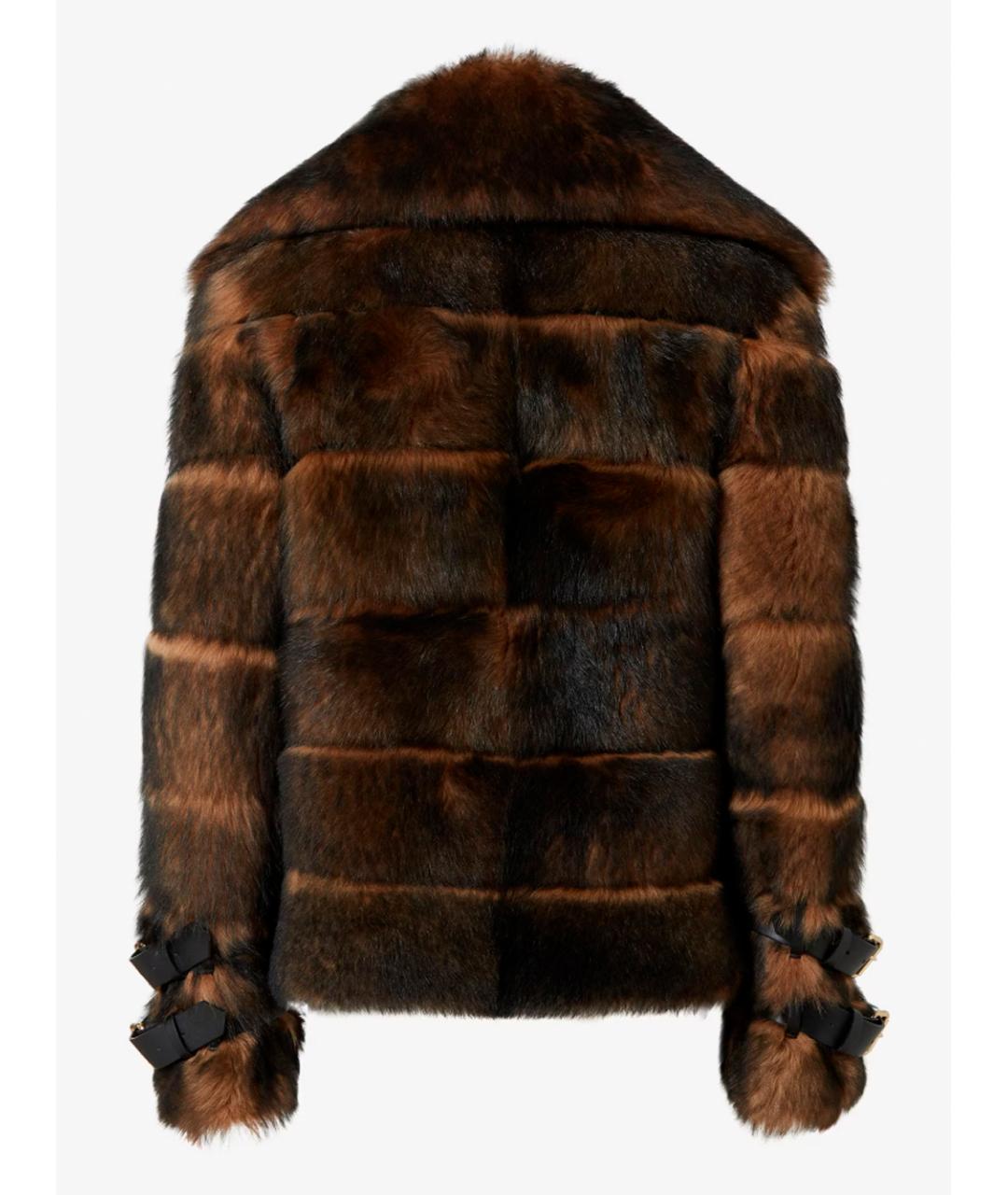 FENDI Коричневая шерстяная шуба, фото 2
