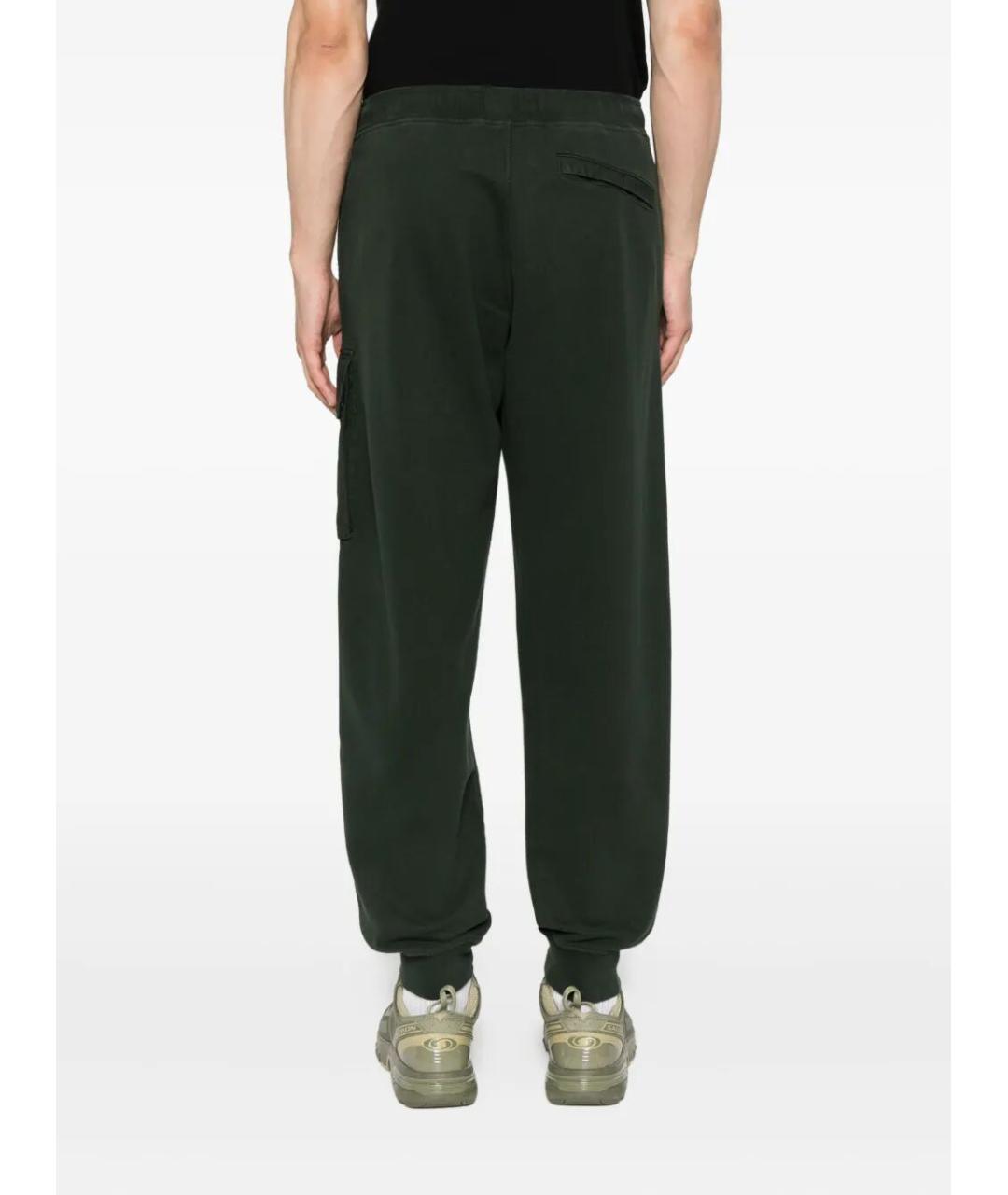 STONE ISLAND Зеленые хлопковые повседневные брюки, фото 4