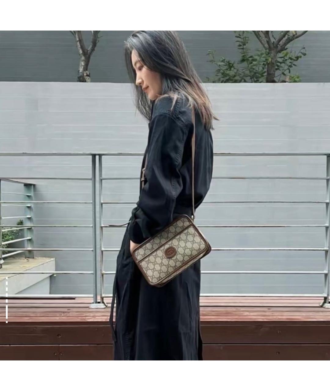 GUCCI Бежевая тканевая сумка через плечо, фото 8