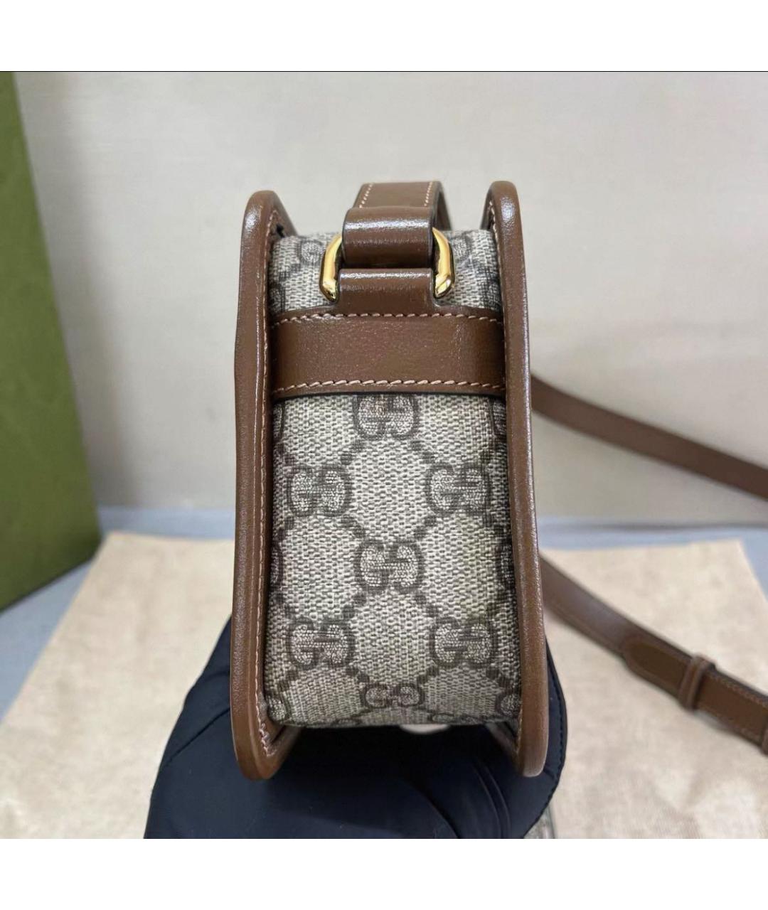 GUCCI Бежевая тканевая сумка через плечо, фото 5
