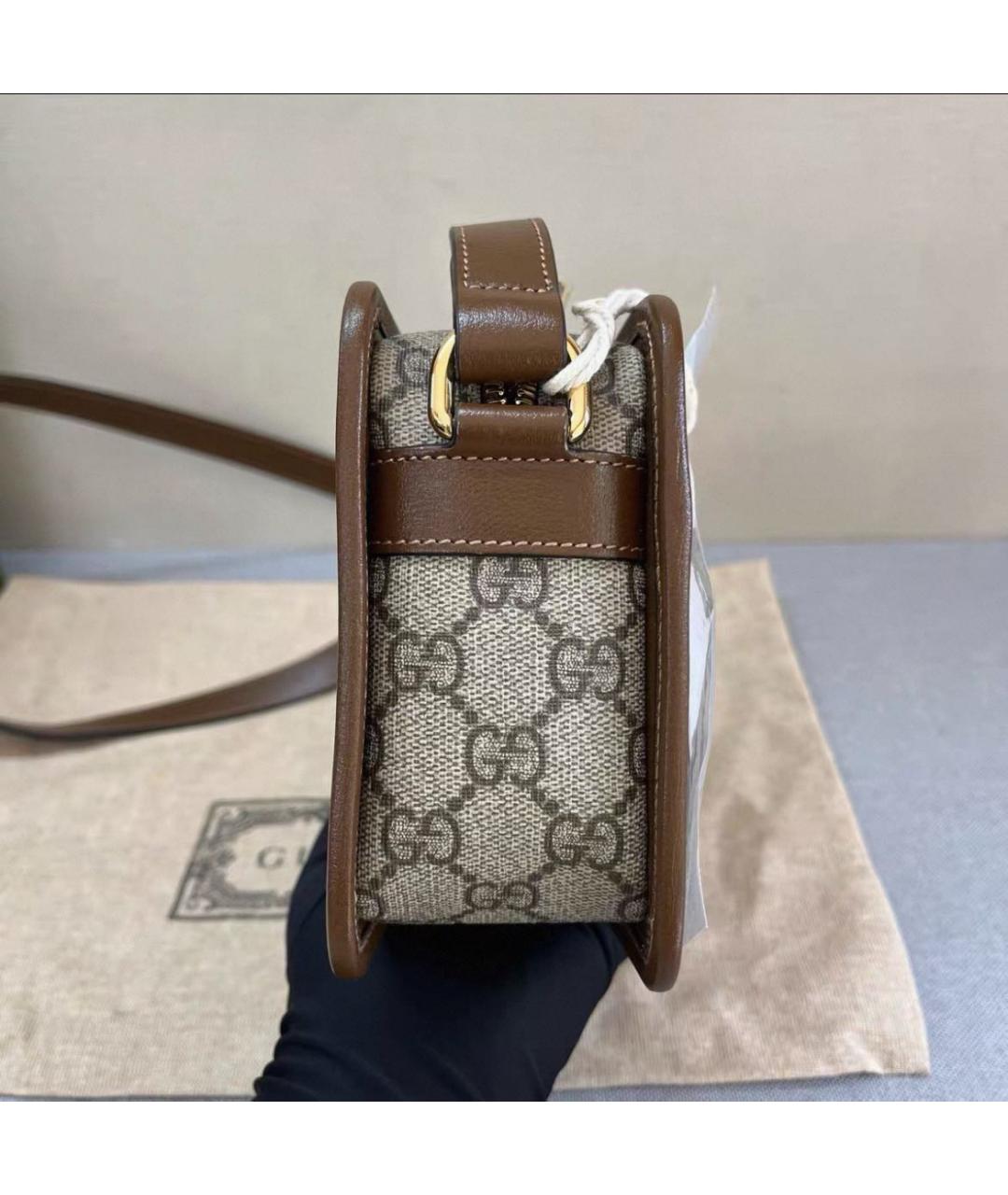 GUCCI Бежевая тканевая сумка через плечо, фото 4