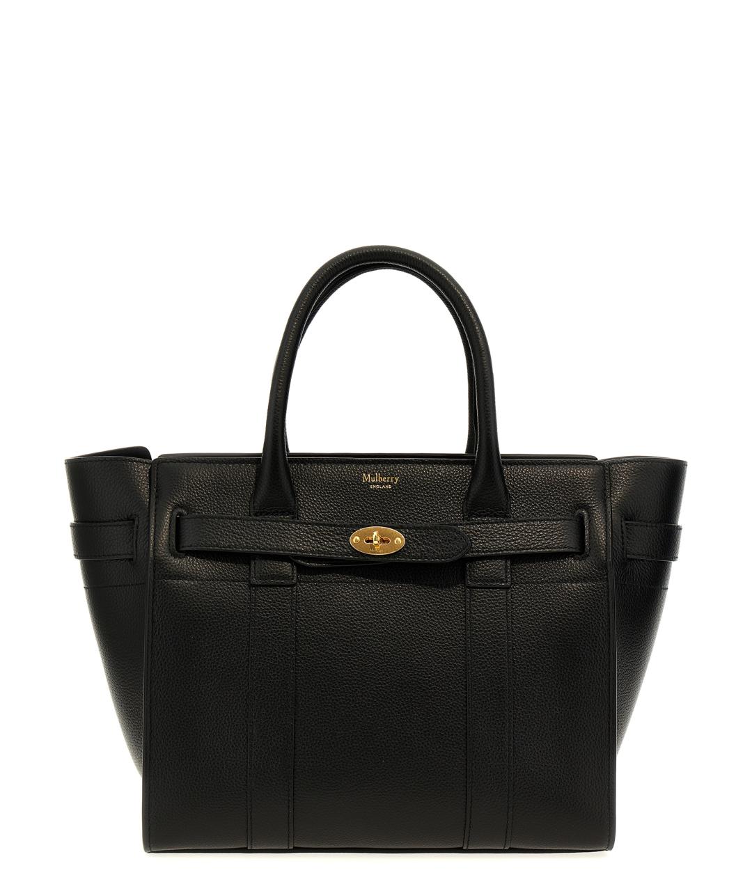 MULBERRY Черная кожаная сумка тоут, фото 1