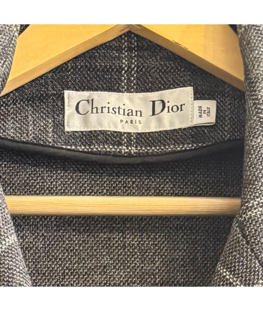 CHRISTIAN DIOR Антрацитовое шерстяное пальто, фото 3