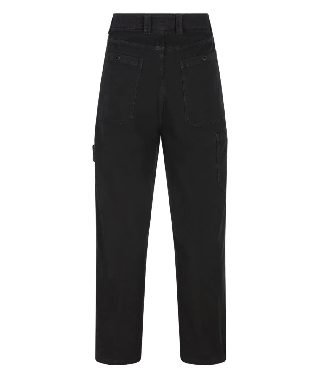 STONE ISLAND Черные хлопковые повседневные брюки, фото 2