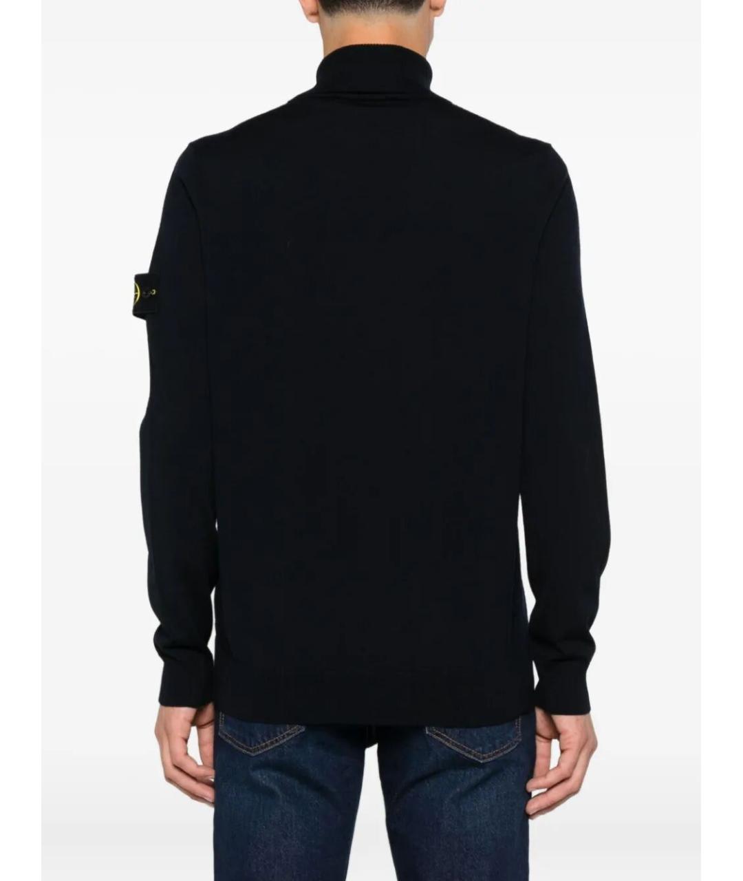 STONE ISLAND Синяя шерстяная водолазка, фото 4