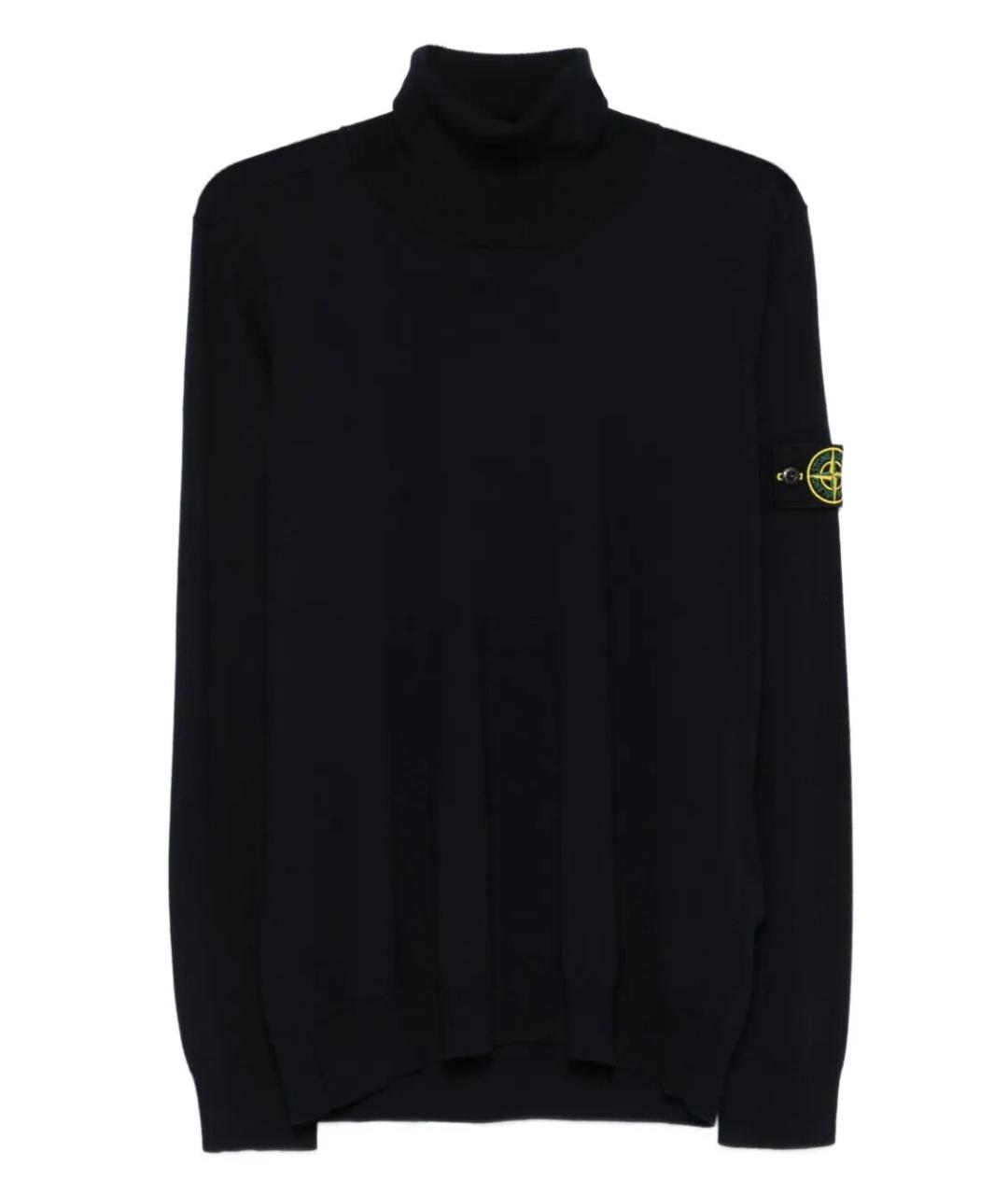 STONE ISLAND Синяя шерстяная водолазка, фото 1