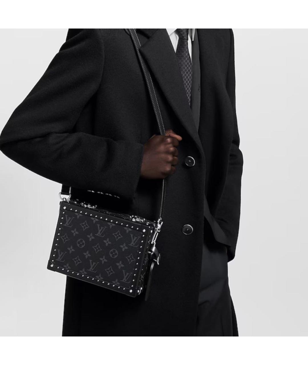 LOUIS VUITTON Черная кожаная сумка на плечо, фото 5