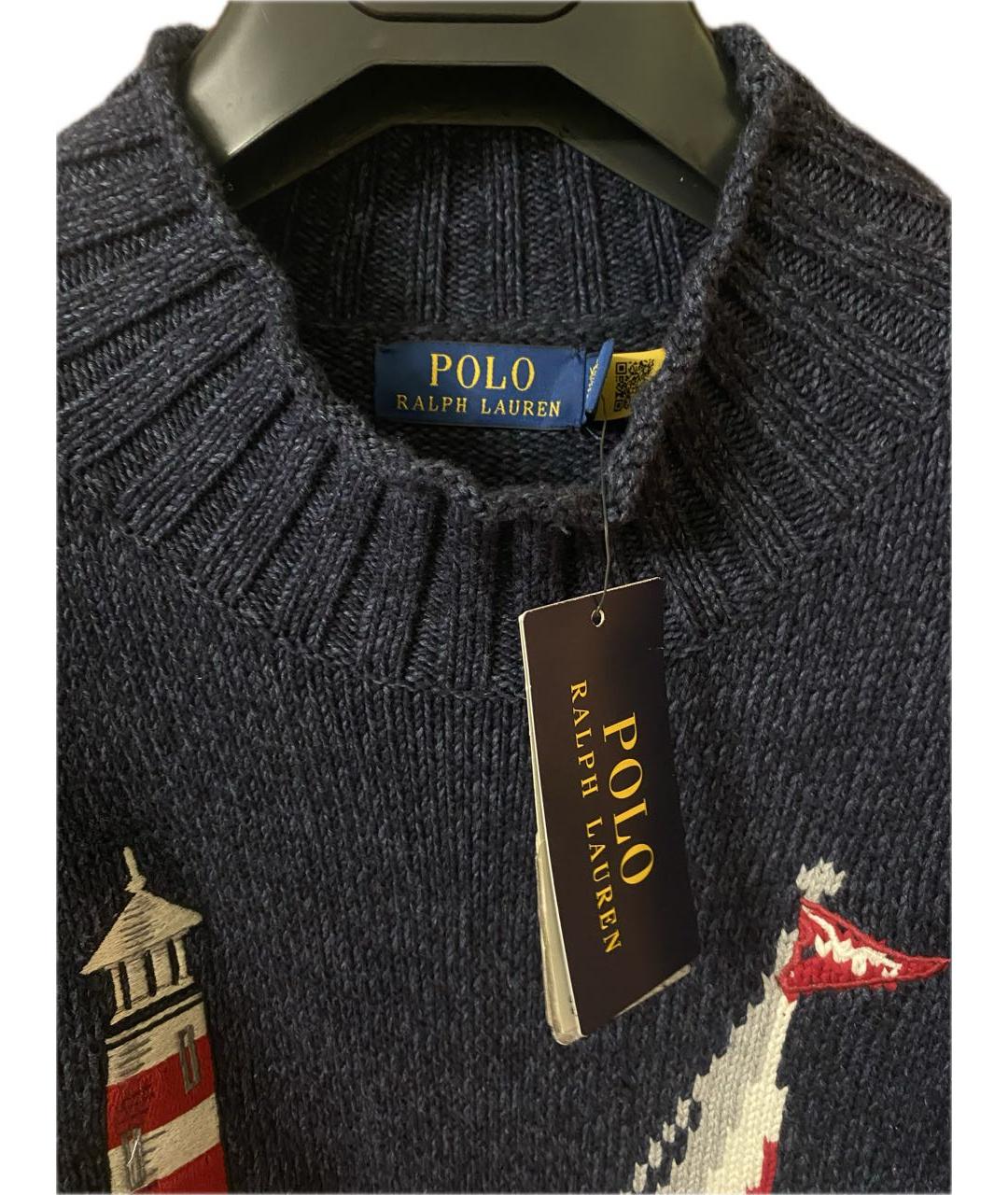 POLO RALPH LAUREN Синий хлопковый джемпер / свитер, фото 3