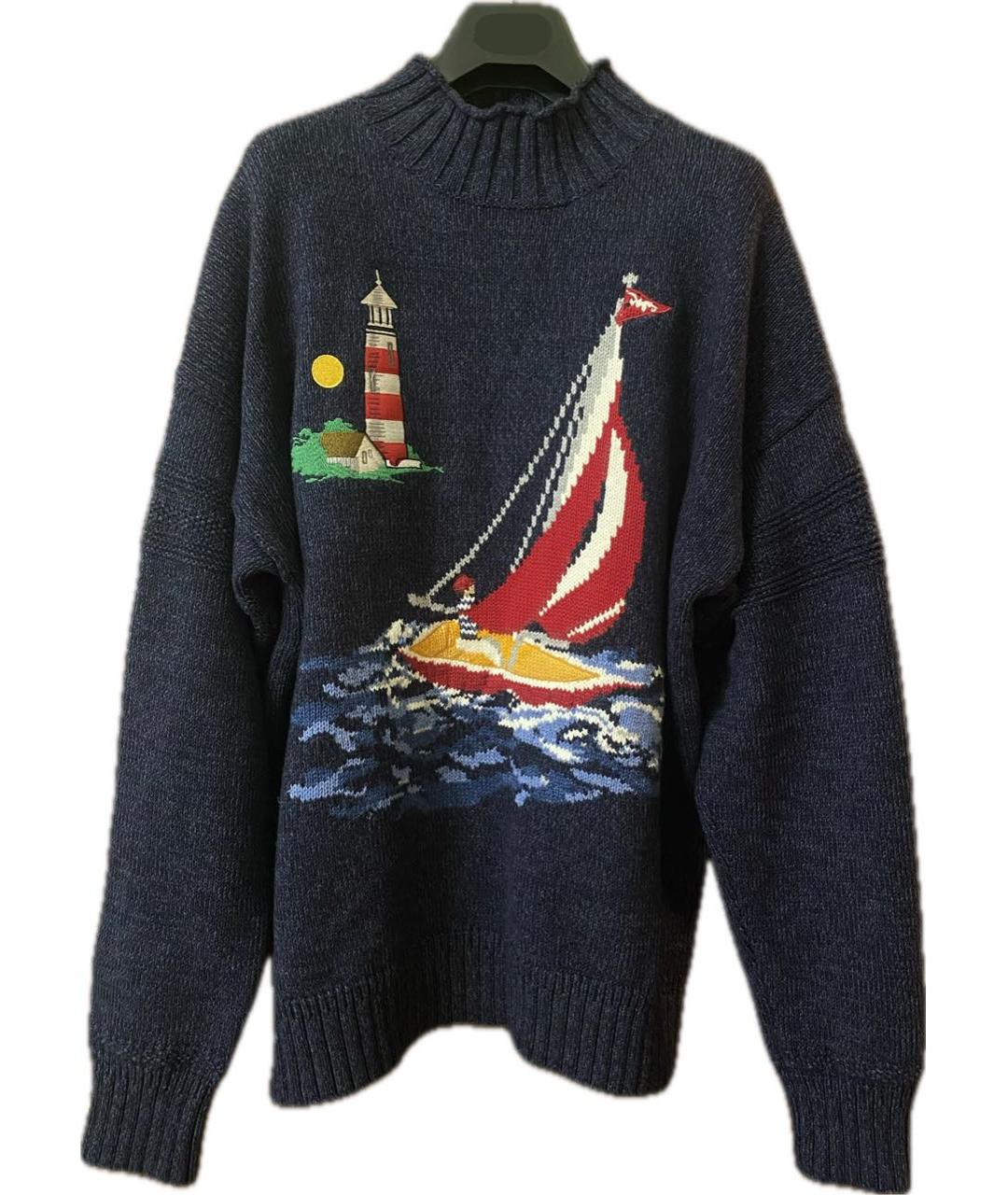 POLO RALPH LAUREN Синий хлопковый джемпер / свитер, фото 1