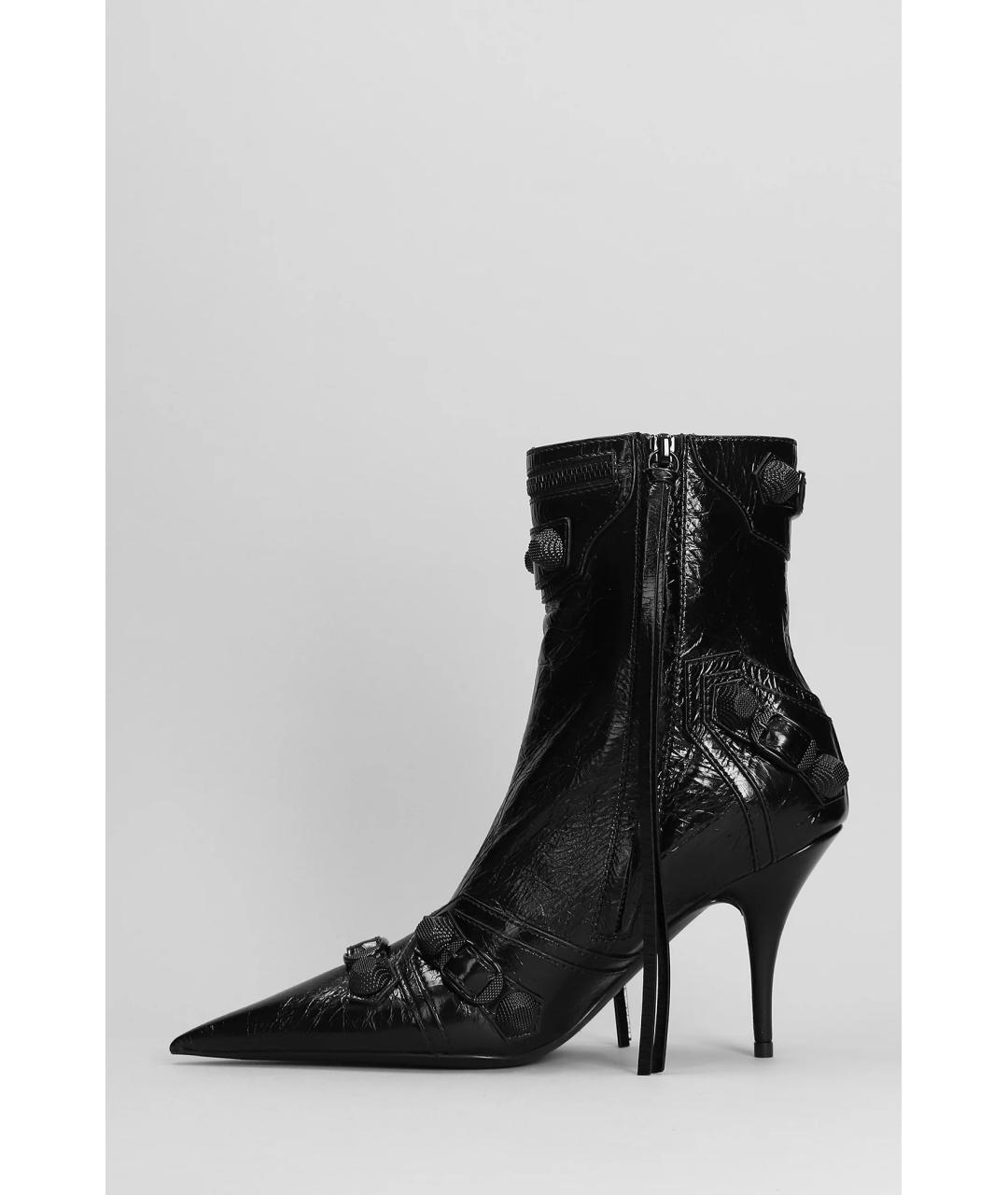 BALENCIAGA Черные кожаные ботильоны, фото 3