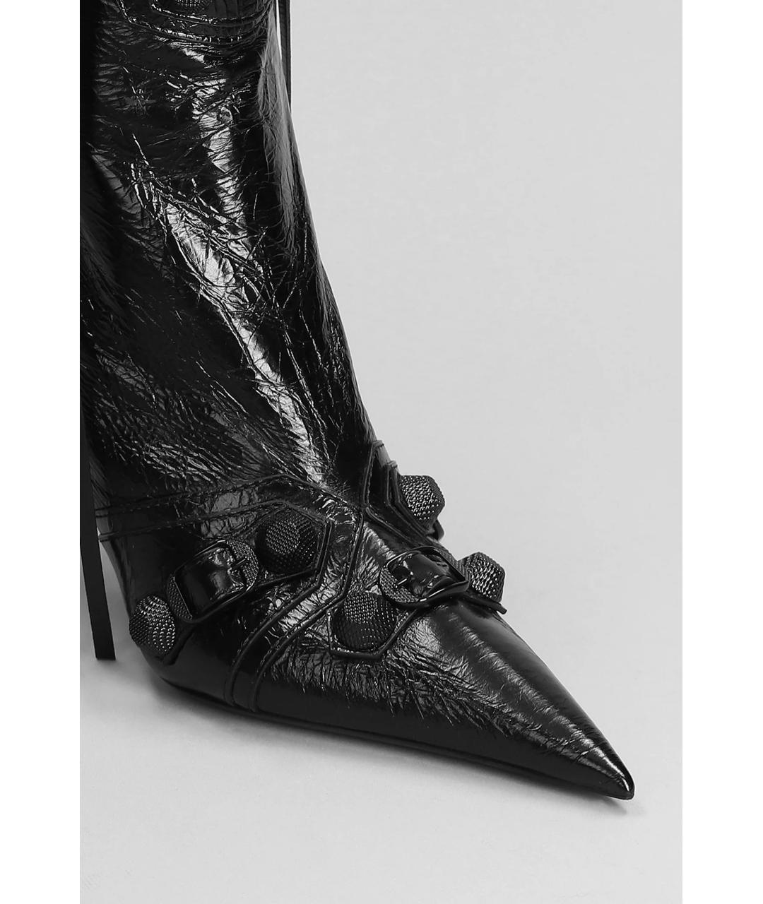 BALENCIAGA Черные кожаные ботильоны, фото 4