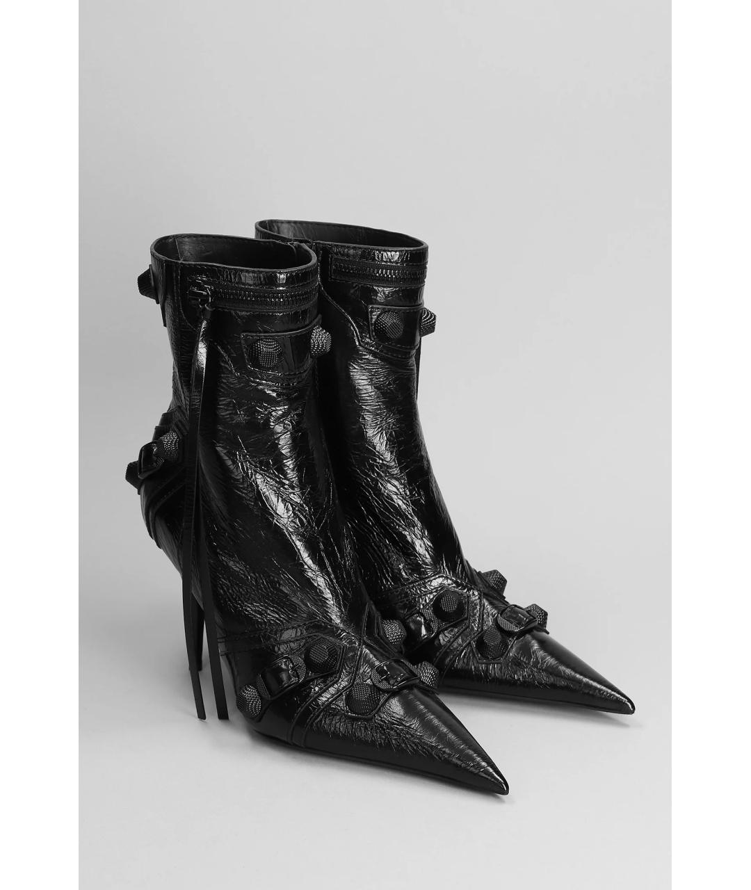 BALENCIAGA Черные кожаные ботильоны, фото 2