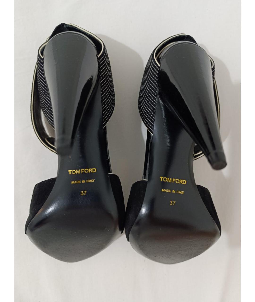 TOM FORD Черные замшевые босоножки, фото 8