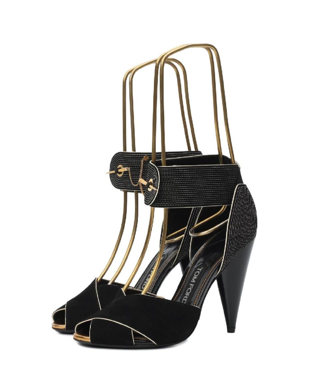 TOM FORD Черные замшевые босоножки, фото 2