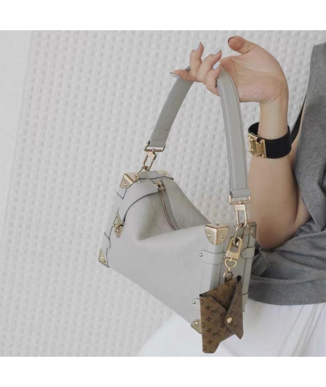 LOUIS VUITTON Серая кожаная сумка через плечо, фото 4