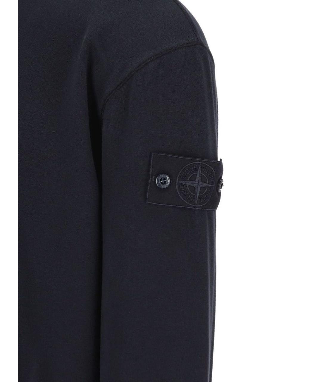 STONE ISLAND Темно-синий хлопковый джемпер / свитер, фото 2