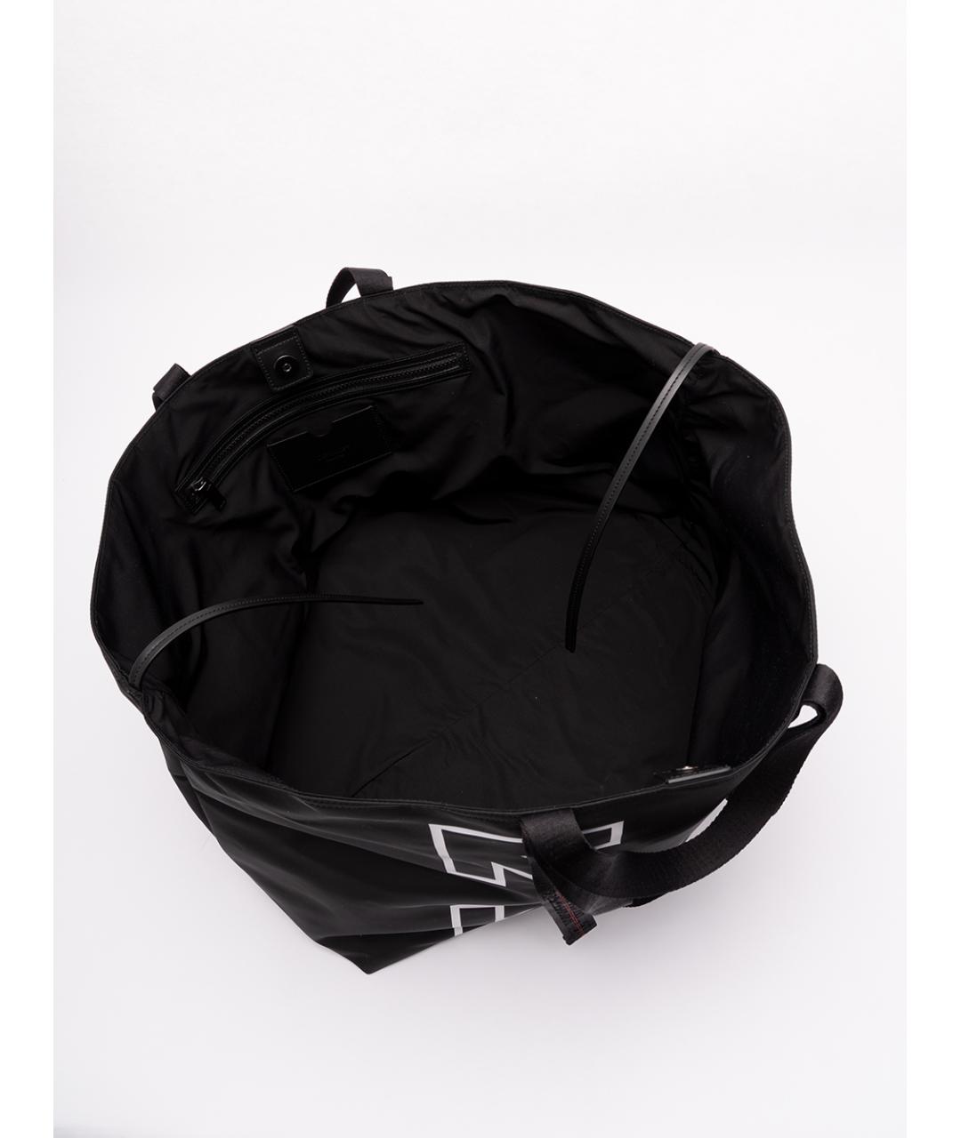 OFF-WHITE Черная тканевая сумка тоут, фото 5
