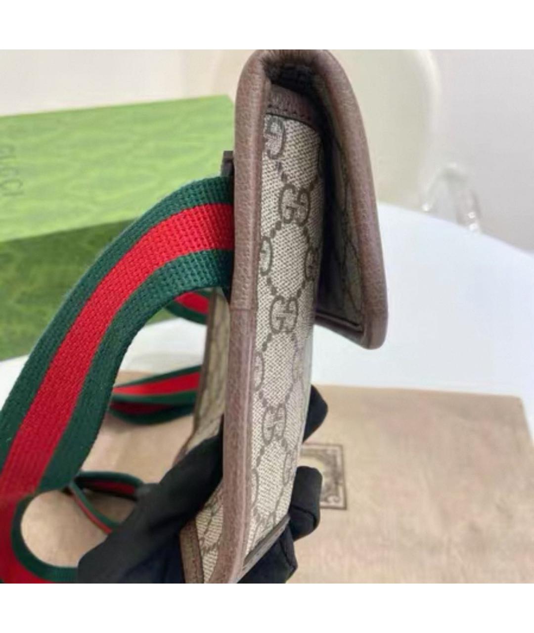 GUCCI Бежевая тканевая сумка на плечо, фото 5