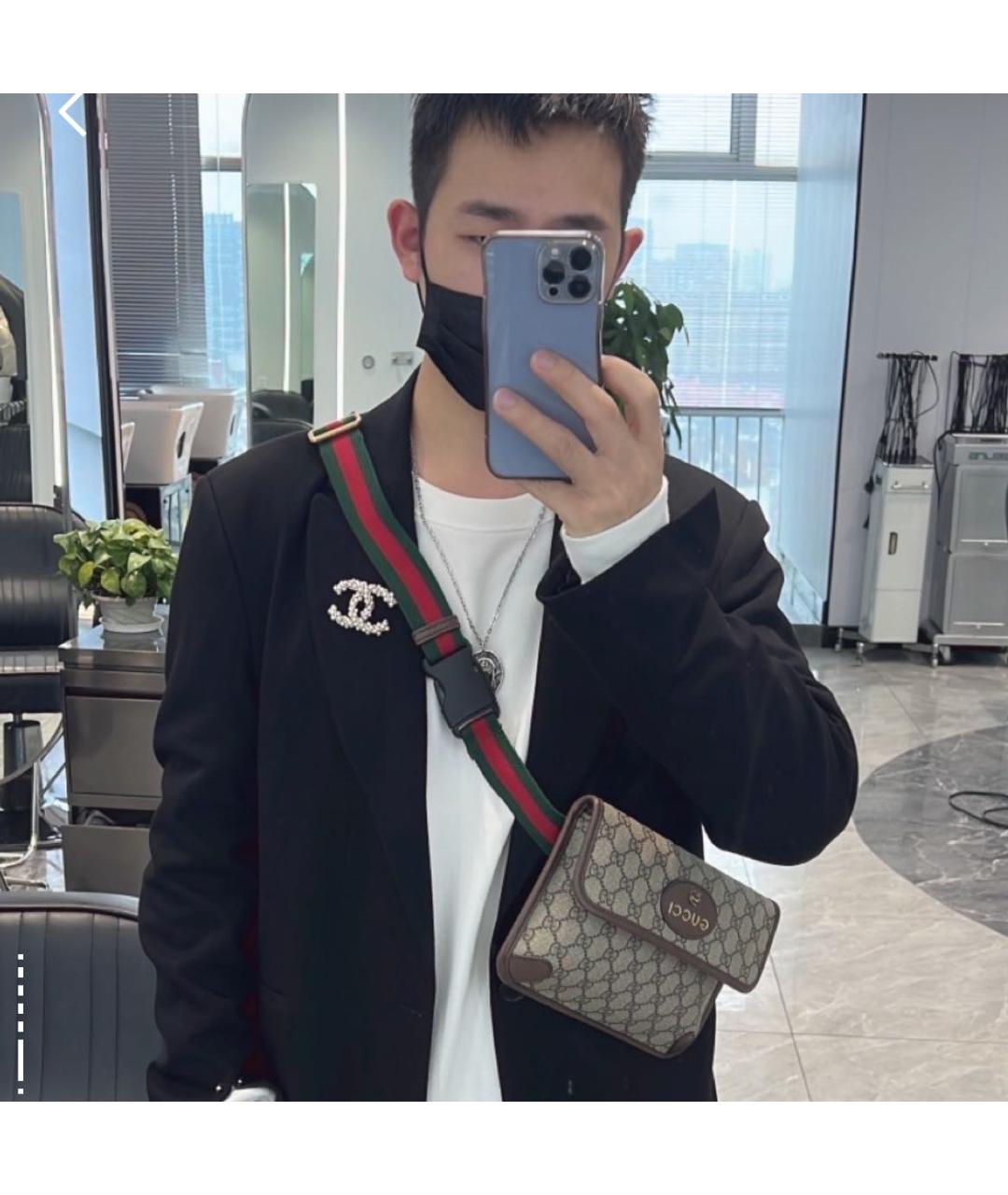 GUCCI Бежевая тканевая сумка на плечо, фото 8