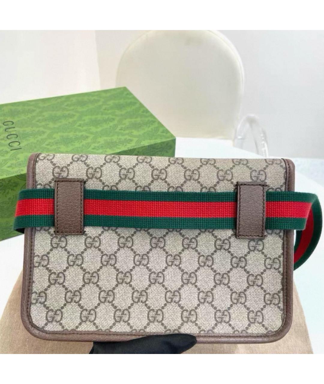 GUCCI Бежевая тканевая сумка на плечо, фото 4