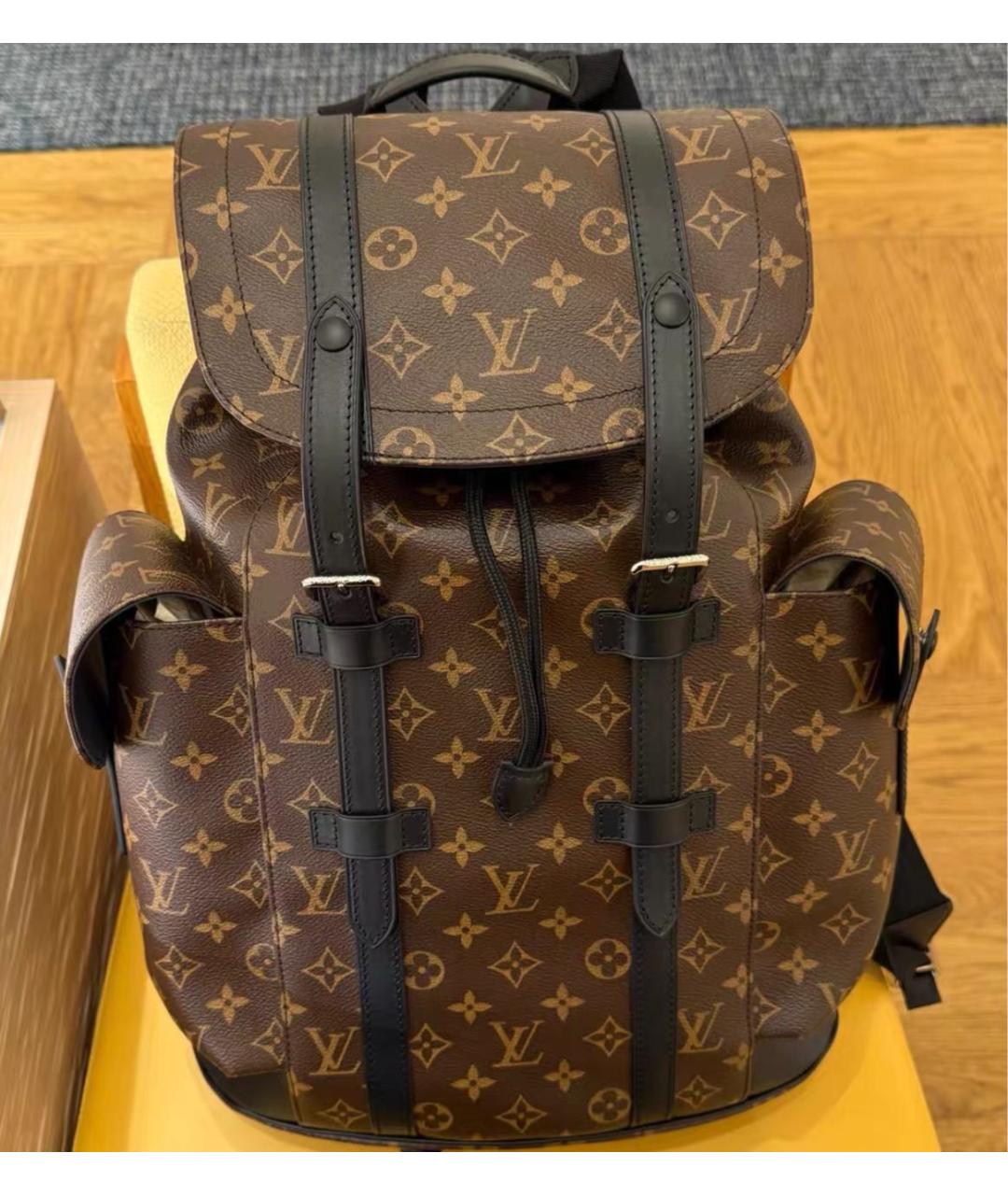 LOUIS VUITTON Коричневый кожаный рюкзак, фото 2