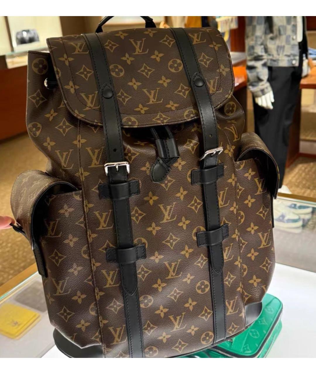 LOUIS VUITTON Коричневый кожаный рюкзак, фото 3