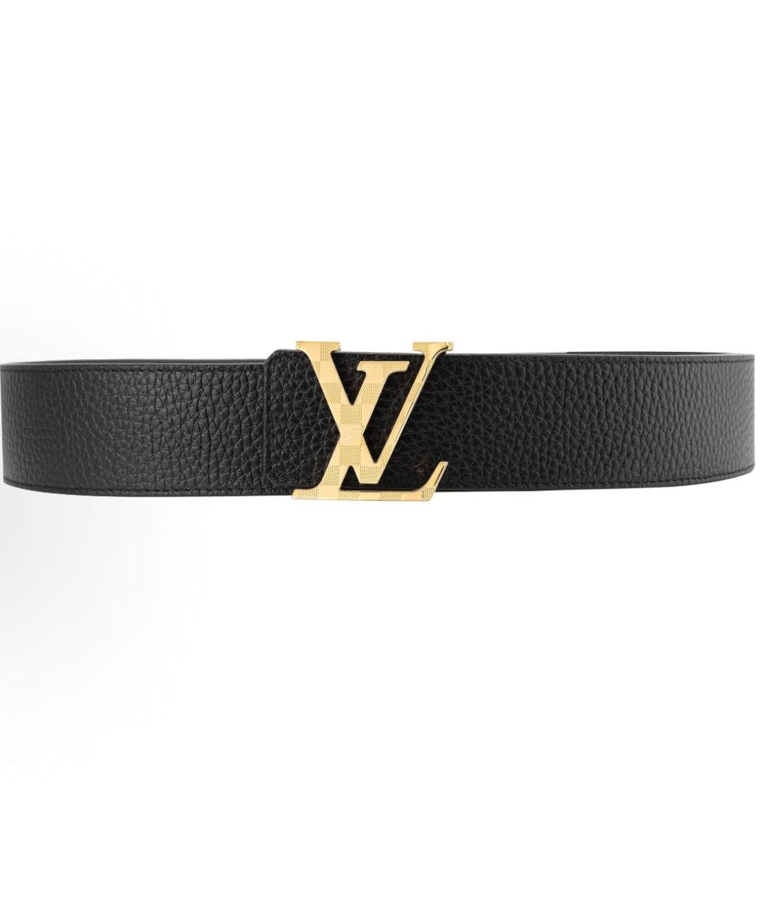 LOUIS VUITTON Черный кожаный ремень, фото 3