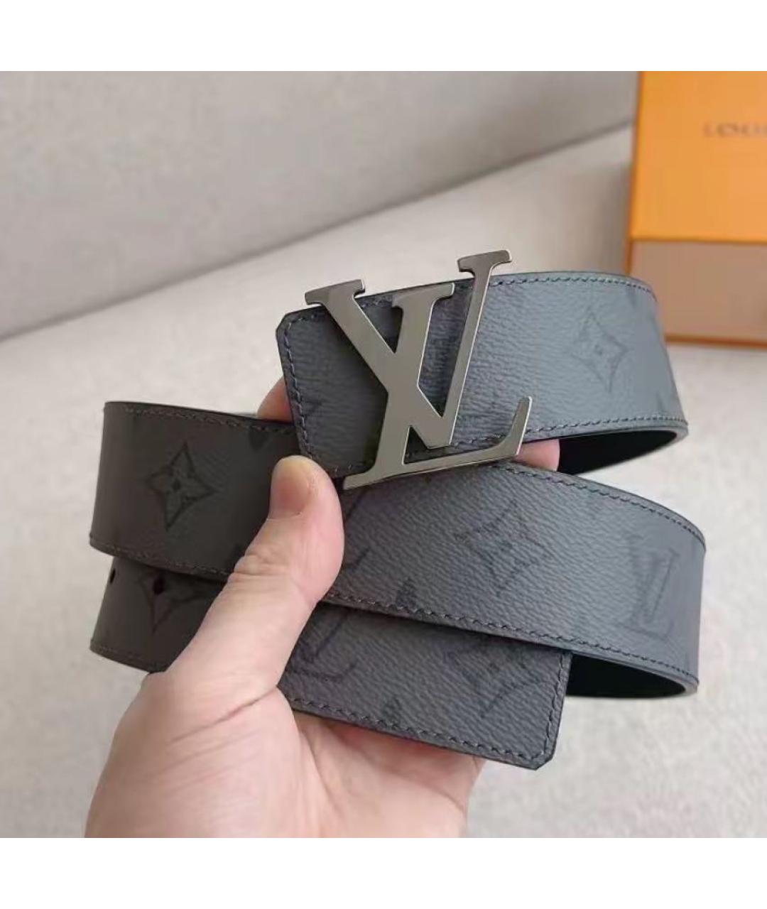 LOUIS VUITTON Серый кожаный ремень, фото 2