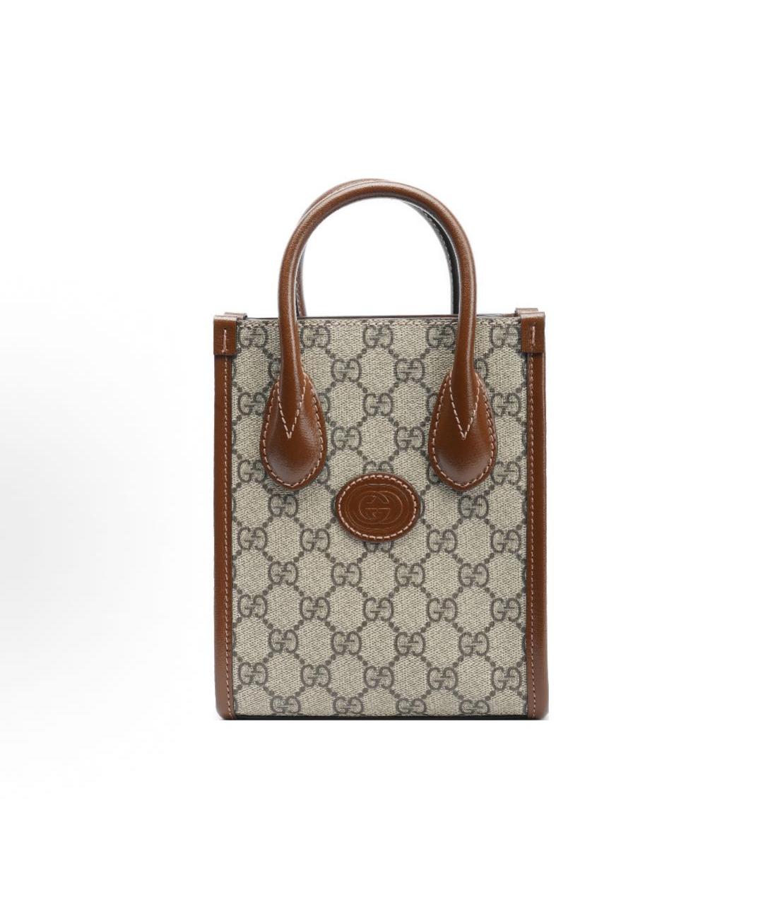 GUCCI Бежевая тканевая сумка тоут, фото 9