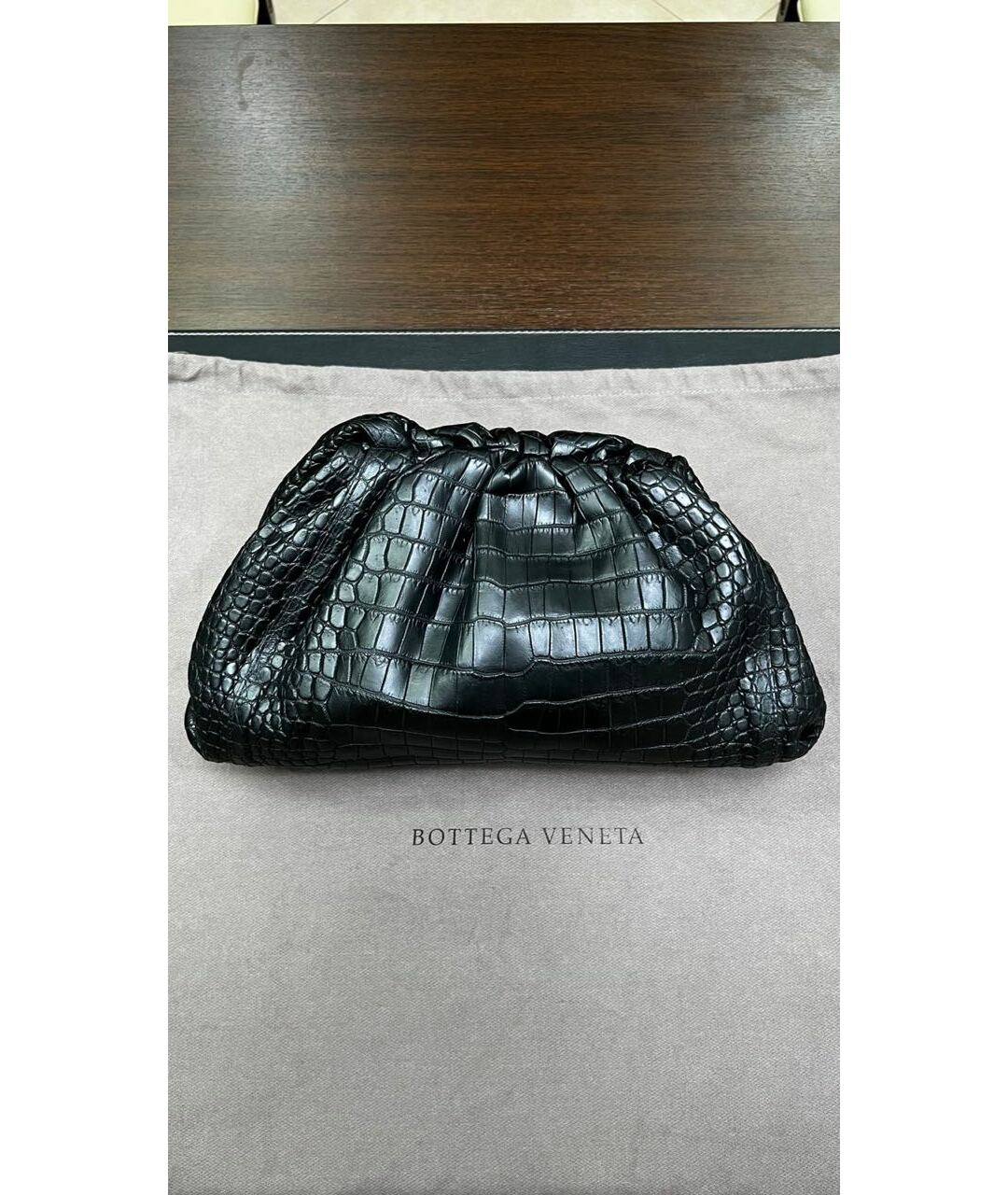 BOTTEGA VENETA Черная сумка тоут из экзотической кожи, фото 6