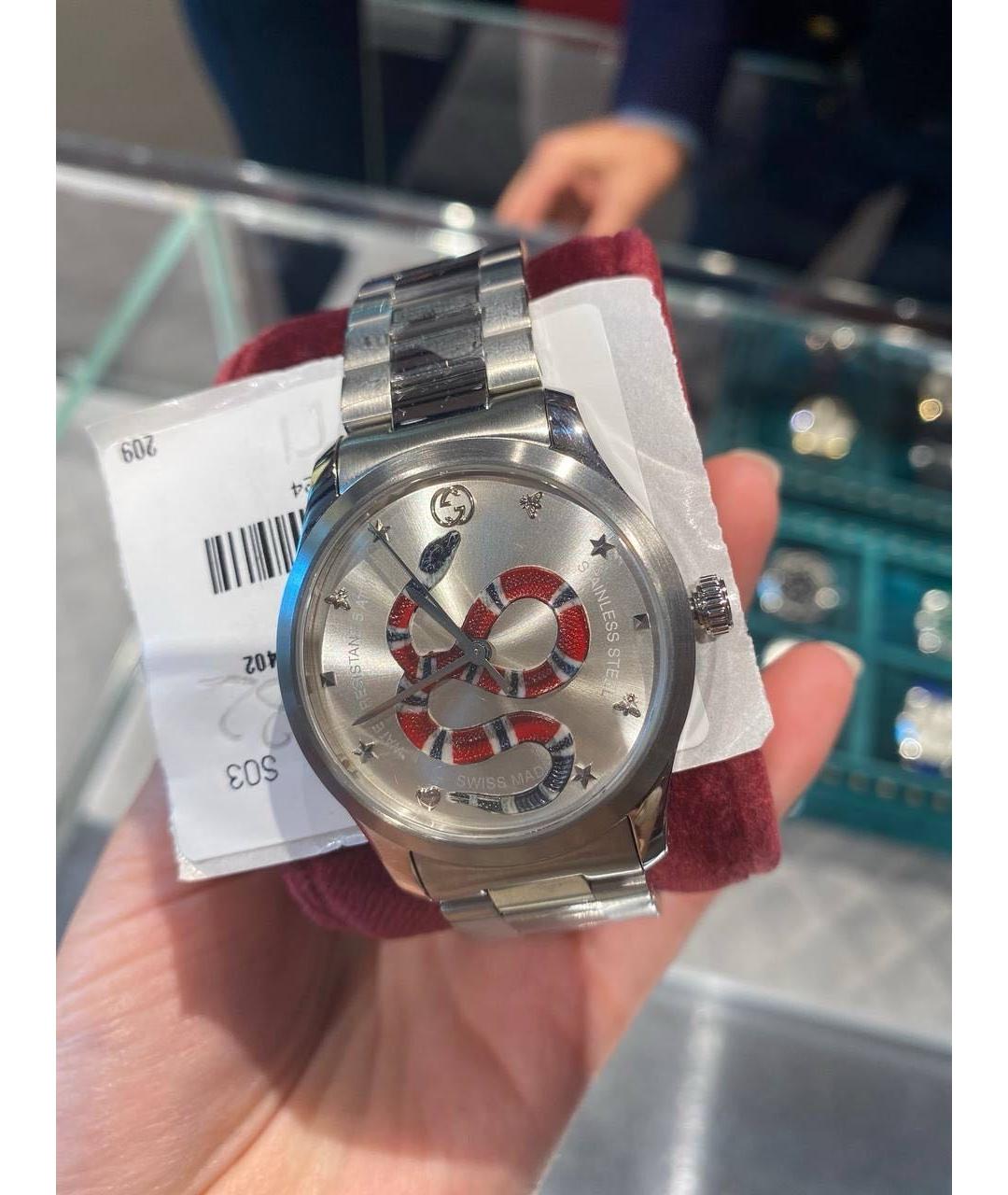 GUCCI Серебряные стальные часы, фото 2