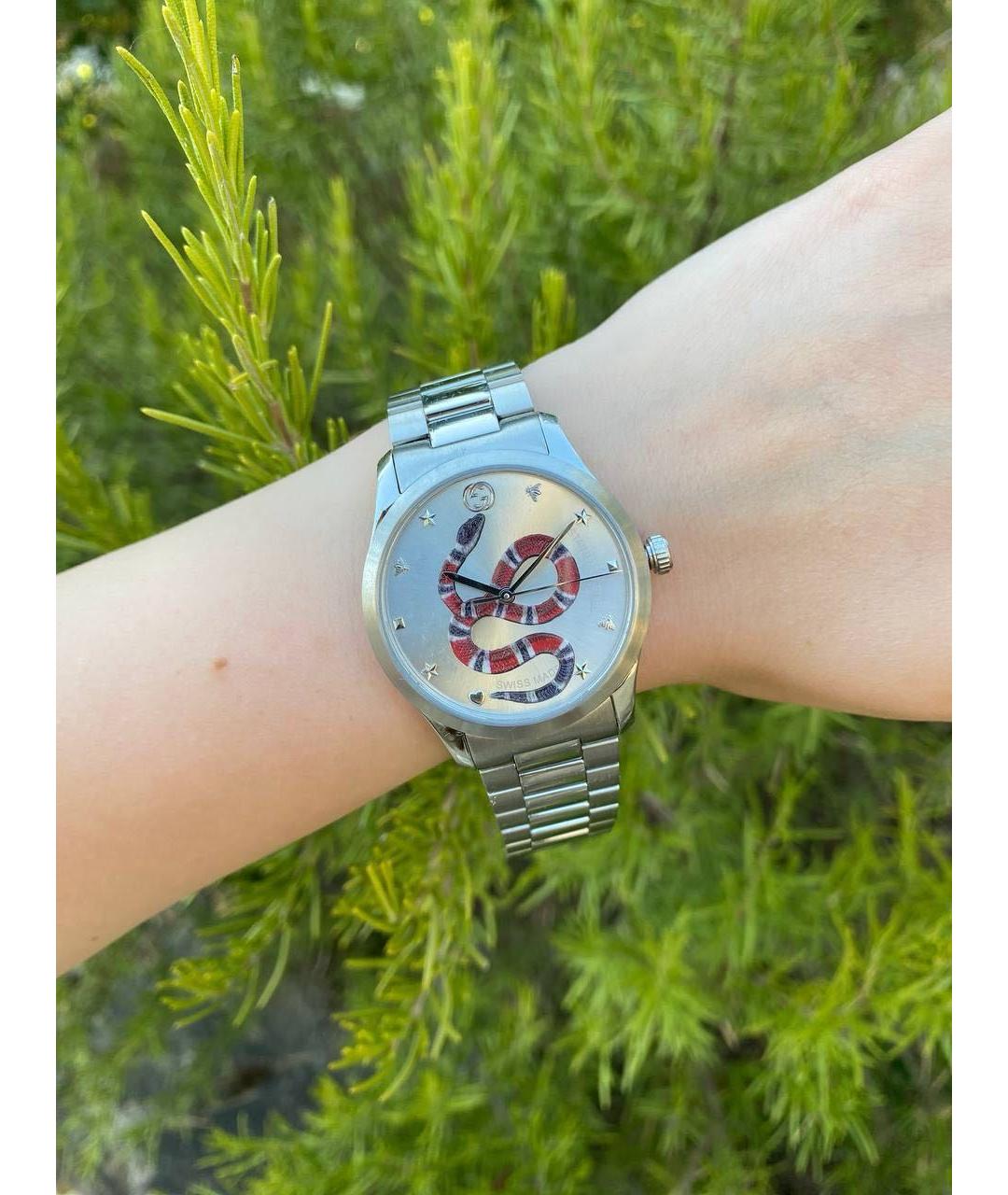 GUCCI Серебряные стальные часы, фото 3