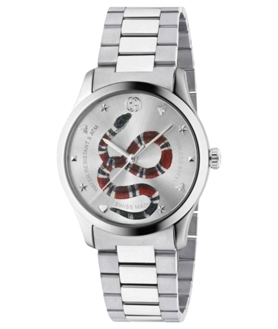 GUCCI Серебряные стальные часы, фото 1