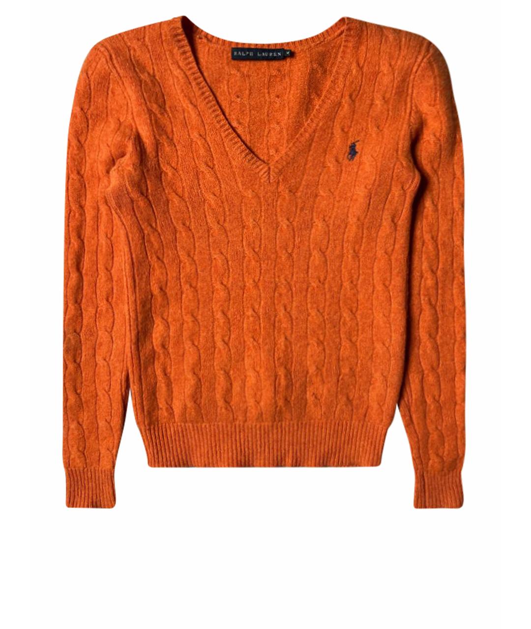 RALPH LAUREN Оранжевый шерстяной джемпер / свитер, фото 1