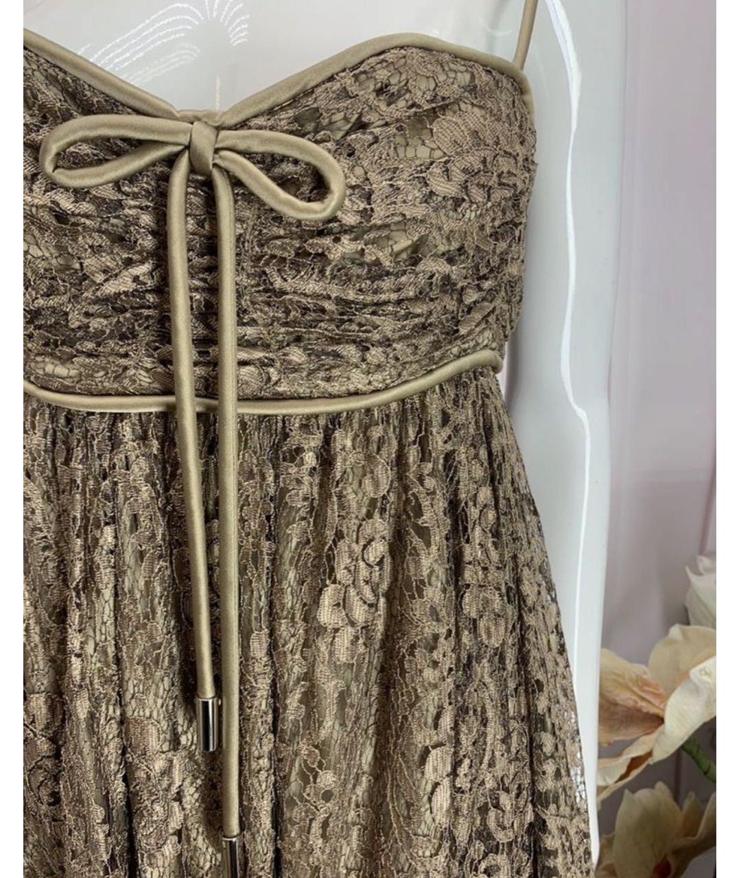 DOLCE&GABBANA Бежевое хлопковое коктейльное платье, фото 8