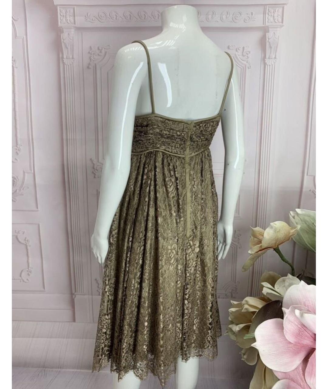 DOLCE&GABBANA Бежевое хлопковое коктейльное платье, фото 2